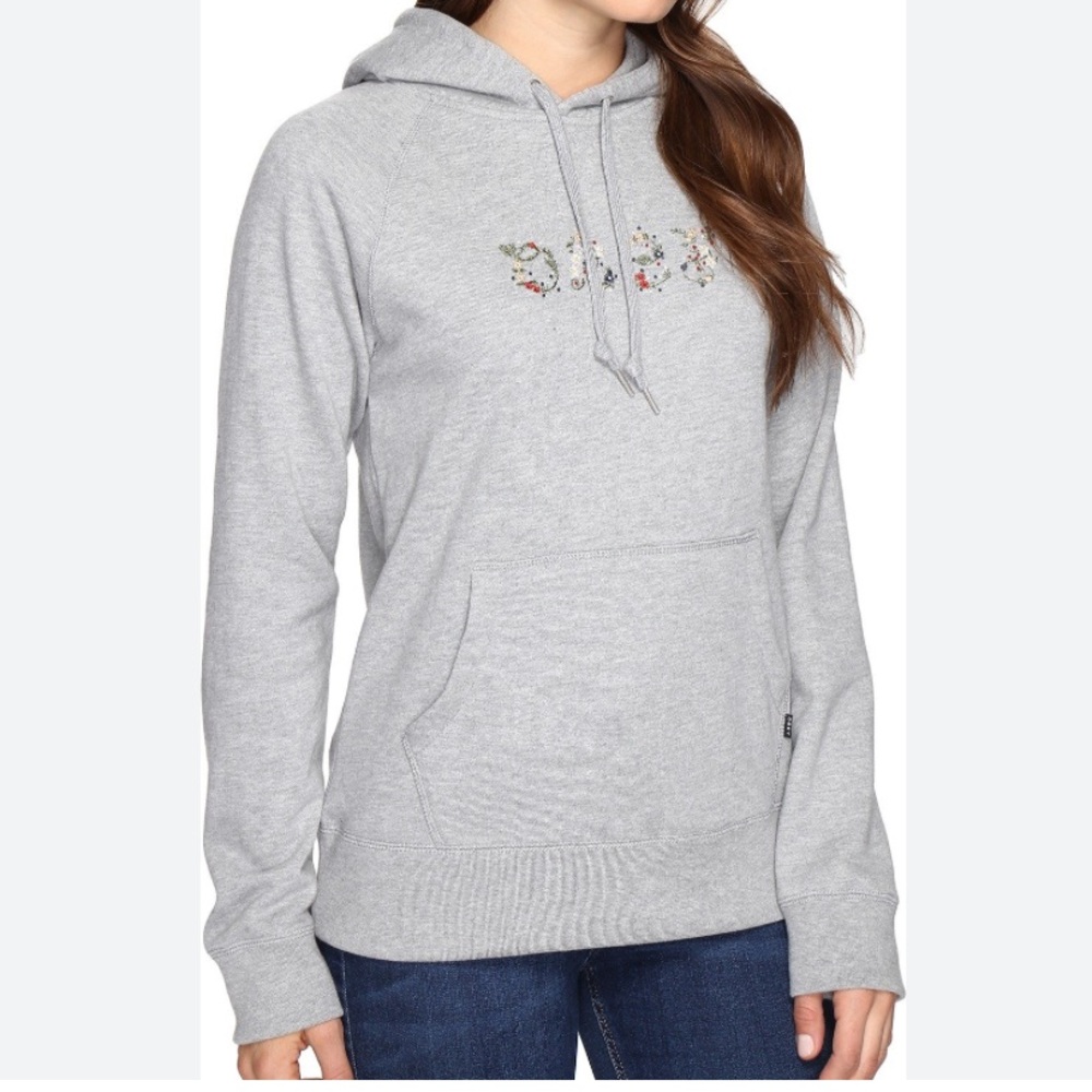 Obey Propaganda Worldwide Embroidered Hoodie Heather Gray Size Medium VGUC - Picture 2 of 7